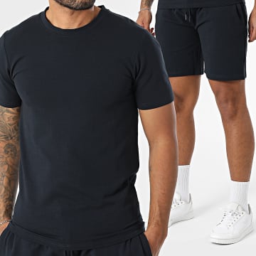 Black Industry - Ensemble Tee Shirt Oversize Et Short Jogging Bleu Marine