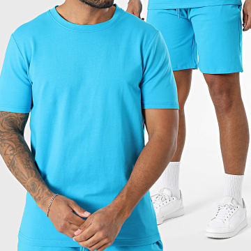 Black Industry - Ensemble Tee Shirt Oversize Et Short Jogging Bleu Roi