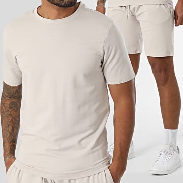 Black Industry - Ensemble Tee Shirt Oversize Et Short Jogging Beige