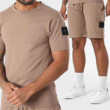 Black Industry - Ensemble Tee Shirt Et Short Jogging 009 Marron