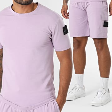 Black Industry - Ensemble Tee Shirt Et Short Jogging 009 Lilas