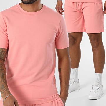 Black Industry - Ensemble Tee Shirt Oversize Et Short Jogging Rose Clair