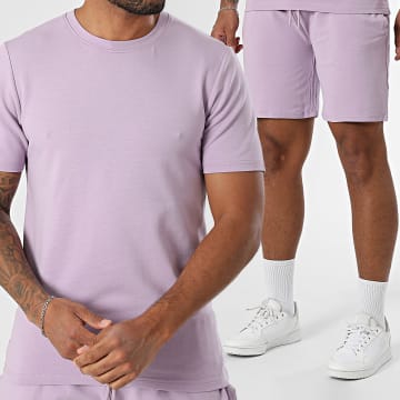 Black Industry - Ensemble Tee Shirt Oversize Et Short Jogging Lilas