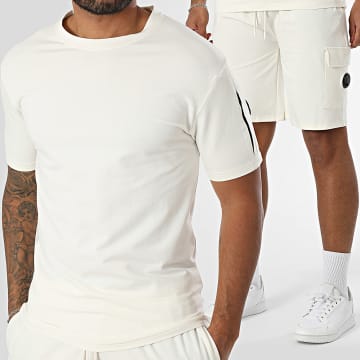Black Industry - Ensemble Tee Shirt Oversize Et Short Jogging Beige Clair