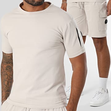 Black Industry - Ensemble Tee Shirt Oversize Et Short Jogging Beige