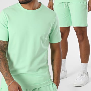 Black Industry - Ensemble Tee Shirt Oversize Et Short Jogging Vert Clair
