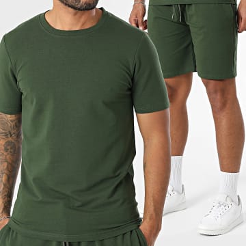 Black Industry - Ensemble Tee Shirt Oversize Et Short Jogging Vert Kaki