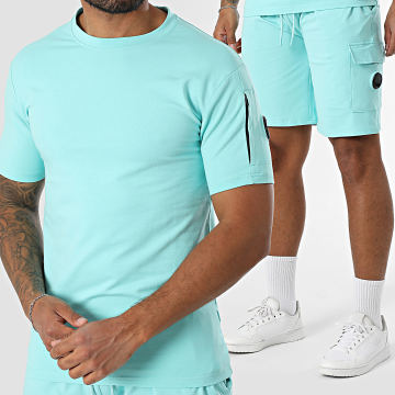 Black Industry - Ensemble Tee Shirt Oversize Et Short Jogging Turquoise