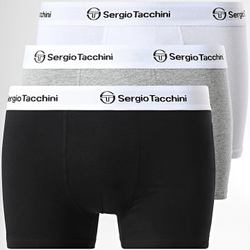 Sergio Tacchini - Lot De 3 Boxers 92892630 Noir Gris Chiné Blanc