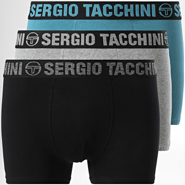 Sergio Tacchini - Set van 3 boxershorts 92893330 Zwart Grijs Heide Blauw Petrole