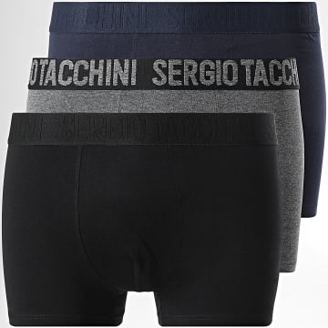 Sergio Tacchini - Lot De 3 Boxers 92892930 Noir Gris Chiné Bleu Marine