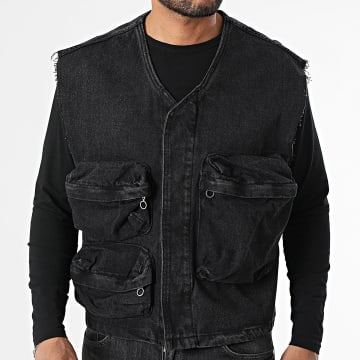 Uniplay - Gilet Jean Sans Manches 69A Noir
