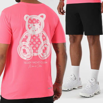Teddy Yacht Club - Ensemble Maillot Et Short Jogging Tech Maison De Couture Rose Fluo Blanc