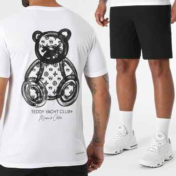 Teddy Yacht Club - Ensemble Maillot Et Short Jogging Tech Maison De Couture Blanc Noir
