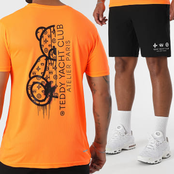 Teddy Yacht Club - Tech Atelier Paris Orange Schwarz Trikot Und Jogginghose Set