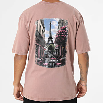 Black Industry - Camiseta oversize Paris 014 Marrón claro