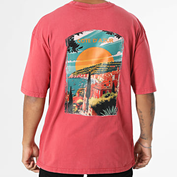 Black Industry - Tee Shirt Oversize Côte D'Azur 025 Rouge