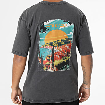 Black Industry - Tee Shirt Oversize Côte D'Azur 025 Gris Anthracite