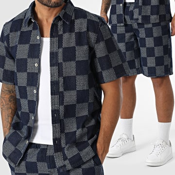 Classic Series - Ensemble Chemise Manches Courtes Et Short Jean 005 Bleu Brut