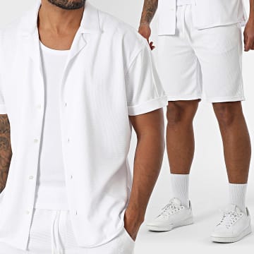 Paname Brothers - Ensemble Chemise Manches Courtes Et Short Dove Blanc