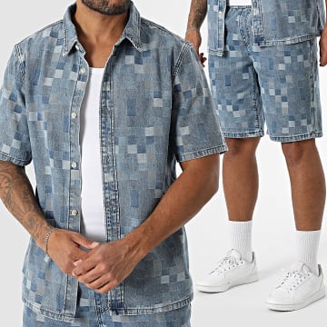 Classic Series - Ensemble Chemise Manches Courtes Et Short Jean 002 Bleu Denim