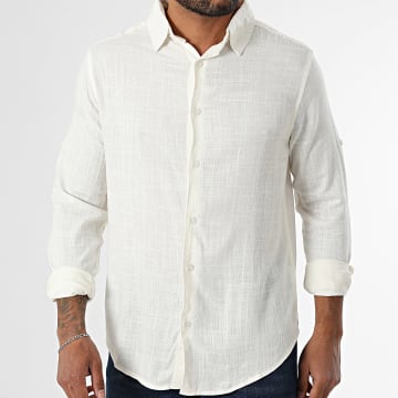 Paname Brothers - Long Sleeve Lino Shirt Light Beige