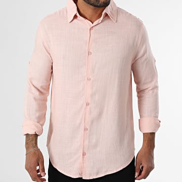 Paname Brothers - Chemise Manches Longues Lino Rose