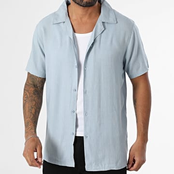 Paname Brothers - Chemise Manches Courtes Leon Bleu Clair