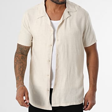 Paname Brothers - Camisa de manga corta Leon Beige Chiné