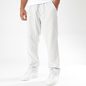 KZR - Pantalon Regular Fit Estival En Lin 056 Gris Clair