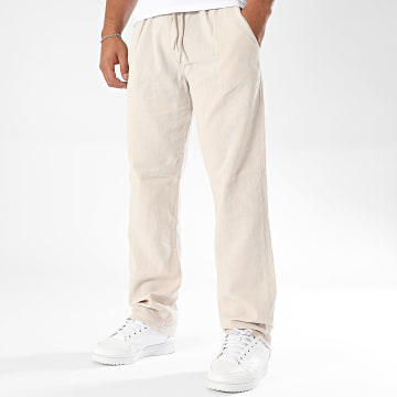 KZR - Regular Fit Pantalones de verano de lino 056 Beige