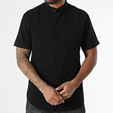 KZR - Chemise Manches Courtes Col Officier 059 Noir