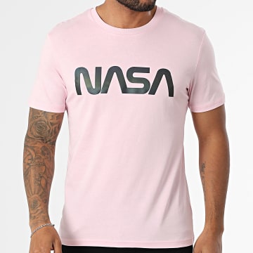 NASA - Tee Shirt Worm Logo Black Rainbow Rose Clair