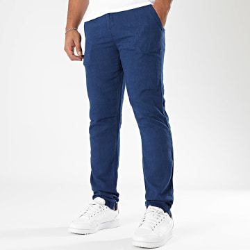 Paname Brothers - Schlanke Leinenhose Julien Marineblau