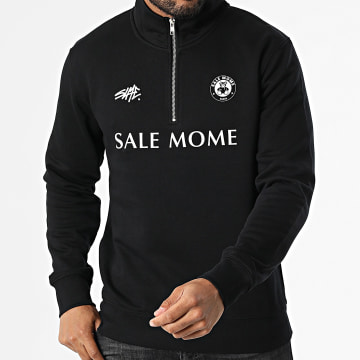 Sale Môme Paris - Sweat Col Zippé FC Nounours Noir Blanc