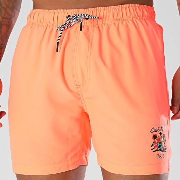Sale Môme Paris - Short De Bain Geomedrips Nounours Orange Fluo