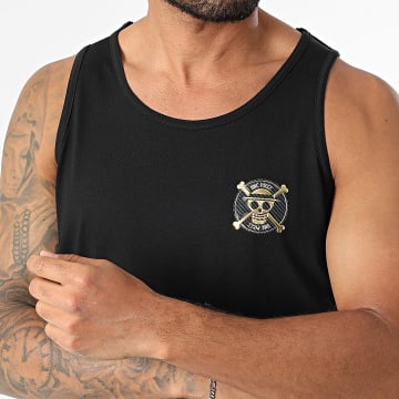One Piece - Badge Logo Tank Top Zwart Goud