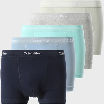 Calvin Klein - Set van 5 boxers NB2877A Marineblauw Lichtblauw Turquoise Beige Heidegrijs