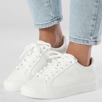 Calvin Klein - Baskets Femme Vulc Lace Up Mono 2573 Triple Bright White