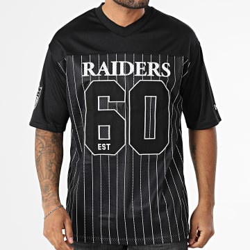 New Era - Camiseta NFL Pinstripe Las Vegas Raiders 60667927 Camiseta negra cuello pico