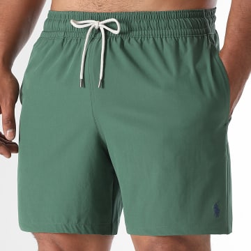 Polo Ralph Lauren - Short De Bain A Rayures Original Player Vert Foncé