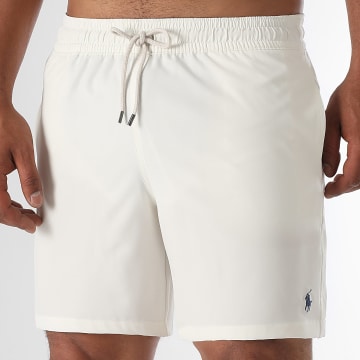 Polo Ralph Lauren - Short De Bain A Rayures Original Player Blanc