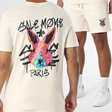 Sale Môme Paris - Geomedrips Kaninchen T-Shirt Und Jogginghose Set Beige