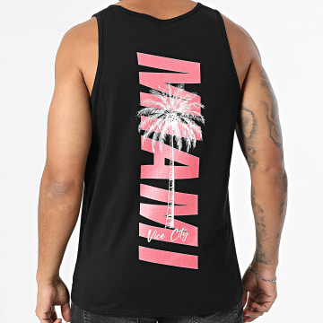 Luxury Lovers - Débardeur Miami Palm Noir Rose