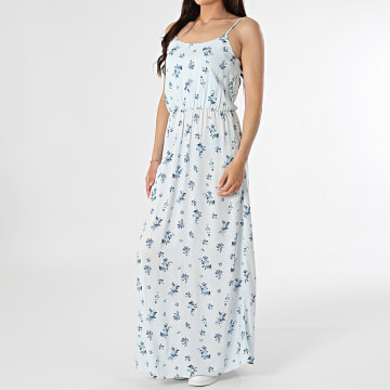 Only - Robe Longue Femme Nova Life Bleu Clair Floral