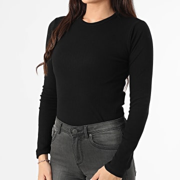 Only - Tee Shirt Manches Longues Femme Ava Noir