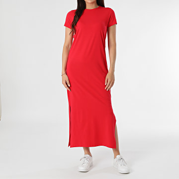 Only - Robe Longue Femme Ava Rouge