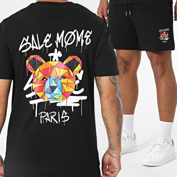 Sale Môme Paris - Ensemble Tee Shirt Et Short Jogging Geomedrips Nounours Noir
