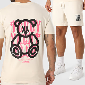 Teddy Yacht Club - Conjunto de camiseta y pantalón corto Street Roll rosa beige