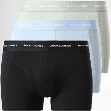 Jack And Jones - Set van 3 Tom Bamboe Boxers Zwart Lichtgroen Blauw